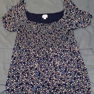 Isabel Maternity by Ingrid & Isabel Floral Navy Blouse